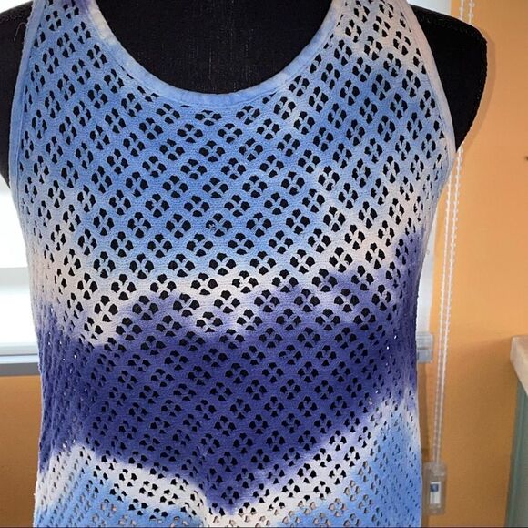 BEACH Cabana net style blues tie dye racer back size M - Picture 2 of 11